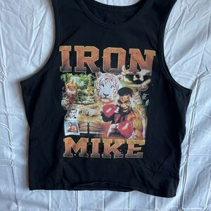 Iron Mike Tyson Black Vintage Style Muscle Shirt